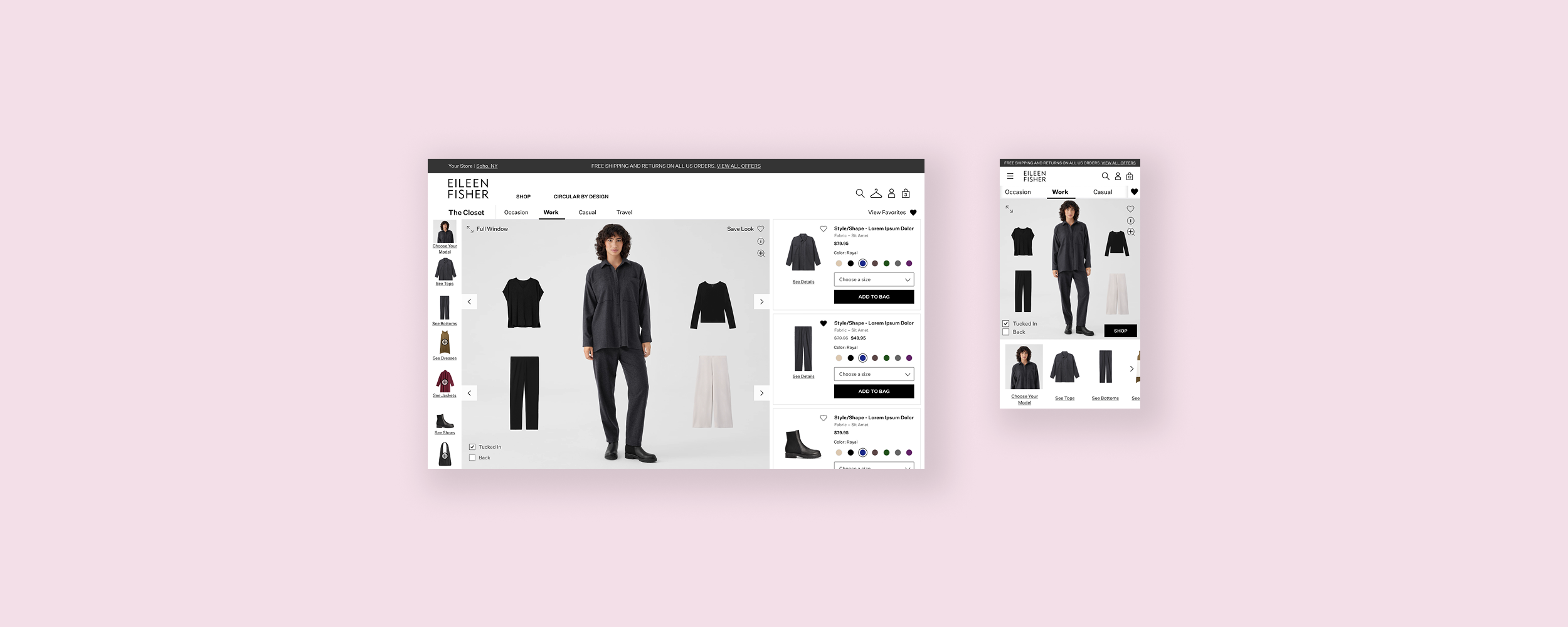 EILEEN FISHER Virtual Try-On — The Closet on desktop and mobile