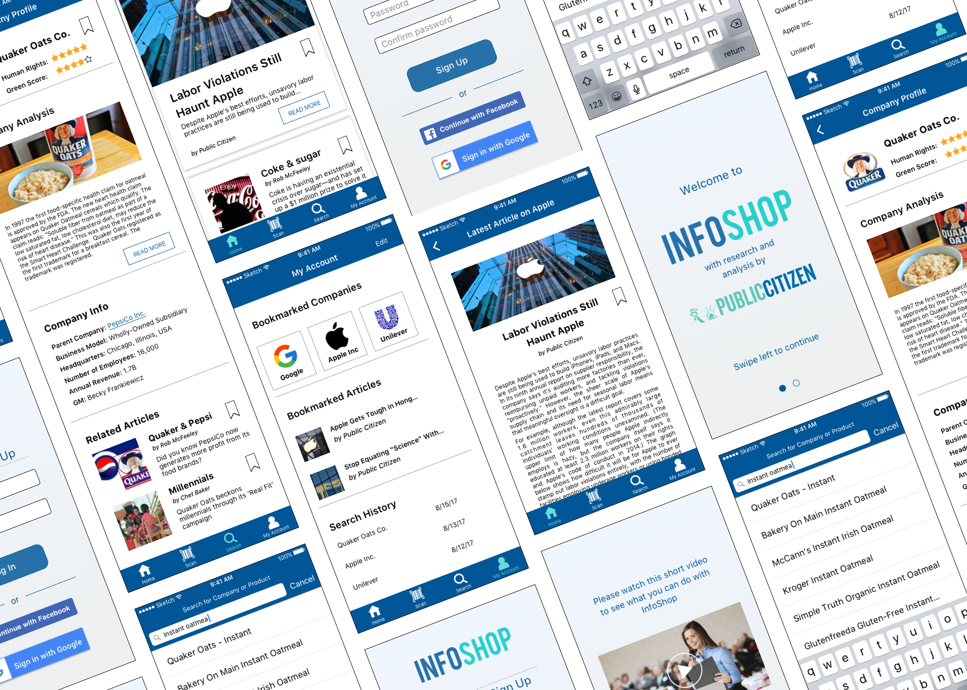 InfoShop app — project hero